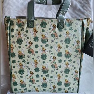 NWT Loungefly Disney's Tinkerbell 4 Leaf Clover Tote and Coin Purse